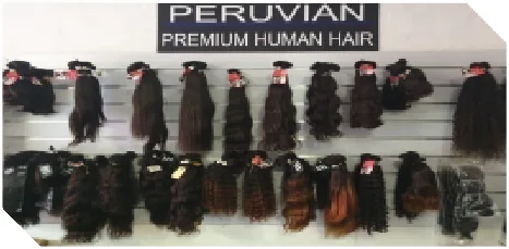 Team sorting hair in the processing room